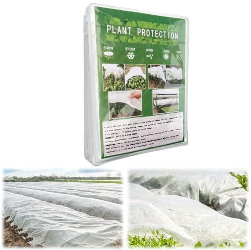 2x5m Gartenbau Frostschutz Abdeckung, 35gsm Vliesstoff Pflanzen Decke, Schwimmende Reihenabdeckung, Schwere Winter Abdeckvlies, Kälteschutz Frühbeetvlies, Frostschutzgewebe für Gemüse Vögel Insekten