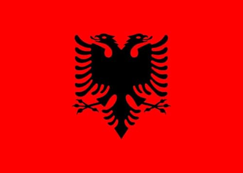 Bandera de Albania con ojales de latón, 150 x 90 cm, resistente a la intemperie, para mástil de bandera, extragrande, ancha, larga, XL, XXL