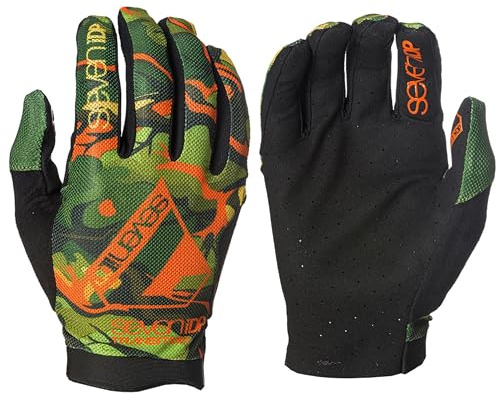 Seven iDP 7iDP Transition Full Finger MTB Cycling Gloves (Orange Camo, XL)
