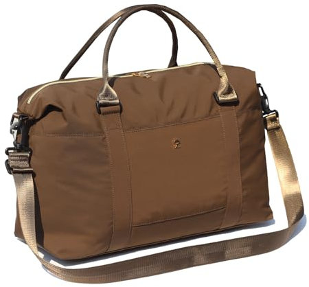 ESVAN Reisetasche, Sporttasche, Weekender, Übernachtung, Handgepäcktasche, Crossbody-Tasche mit Nassfach und Trolleyhülle, Ein Braun, modisch