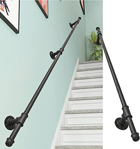 Schwarze Treppe il 5,2 m Wandtreppe Handstange für Innen Outdoor-Schritt ältere Kinder Sicherheitsstützstange