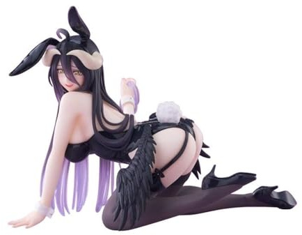 YLEAFUN Albedo Figur Bunny Girl Statue Anime Kniend Pose Modell Skulptur Ornament 12cm Cake Topper Manga Figuren Sammlerstücke Geschenke für Fans