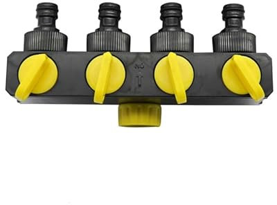 Divisor de manguera de rosca hembra de 3/4 pulgadas, adaptador de grifo de agua de 4 vías for riego de jardín y agricultura, Conector de manguera de agua, 1 ud.