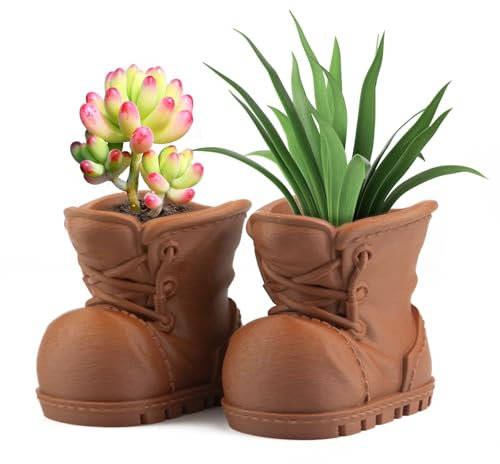 BEYONGME Cute Boot Planter Small Plant Pots, Garden Decorative Planter Indoor Pot for Succulent Plant, Cactus, Herbs and Flowers