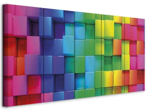 murando - Quadro Fonoassorbente Colorato Geometrico 150x60 cm 5 Pezzi - Canvas - Quadri Acustici Componibili Grandi - Pannelli Fonoassorbenti Decorativi - Decorazione Soggiorno f-A-0350-b-m