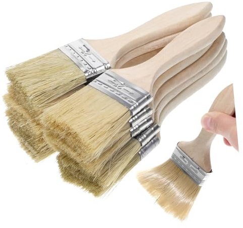 EXCEART 10pièces Lot de Pinceaux Manche Bois pour Peinture Meubles Et Pâtisserie avec Poils Denses Et Coupe Précise