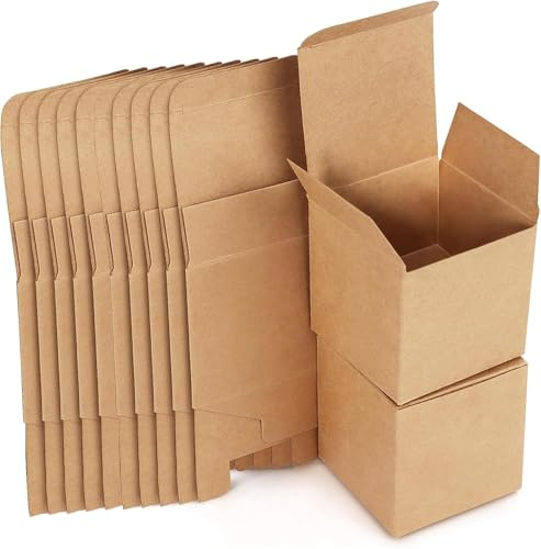 Geschenkboxen Kraftpapier, Geschenkbox Quadratisch für Geschenke, Pappschachteln mit Deckel, Party, Geburtstag, Hochzeit,10 x 10 x 10 cm Karton Schachteln, Rindslederfarbe,30PACK