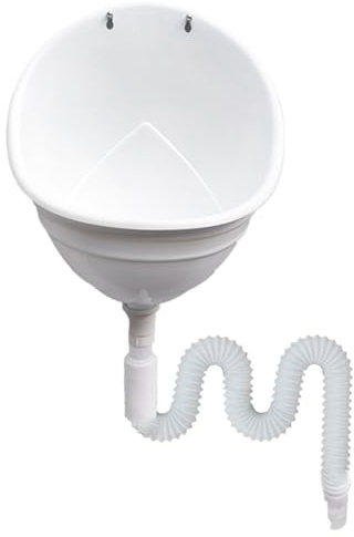 Veesper Waterless Urinal Wall Mounted Plastic Urinal with Hose, Spatter-Proof Urine Diverter, Deep Groove for Men, Boys, Toddler, Bathroom or Outdoor Use