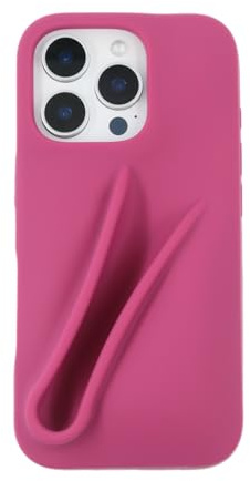 Nkkomura Soft Touch Silicone Lip Gloss Phone Case for iPhone 16 Pro Max, Minimalist Matte Design, Shockproof & Anti-Fingerprint Cover (Deep Burgundy)