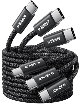 Anker 240W USB C auf USB C kabel PD 3.1 [3 Stück 1,5m] | USB C Ladekabel Für iPhone 17 Pro Max/iPhone Air/16/15 Serie, Samsung Galaxy S25/S26, MacBook Pro/Air und iPad Pro/Air