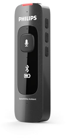 SpeechMike PSM5000 Ambient Wearable KI-Assistent Diktiermikrofon, optimiert für Spracherkennung und Umgebungsaufnahmen, inklusive Dockingstation und Drahtlosadapter