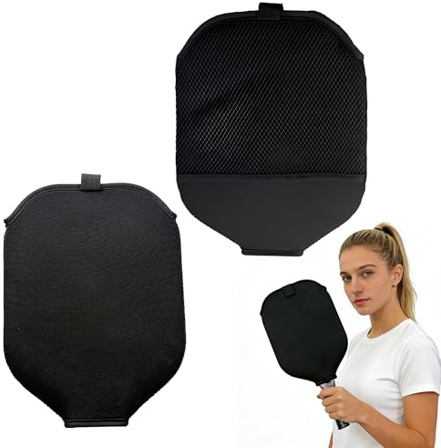 LIANCHEN 2 Stück Neopren-Pickleball-Paddelabdeckung Tragbare Pickleball Schlägerhülle mit Netztasche, wasserdicht und stoßdämpfend, passend für die meisten Standard-Pickleballschläger