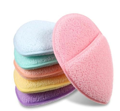 6 Pcs Face Sponges, Reusable Exfoliating Facial Sponges Professional Makeup Remover Pads for Daily Clean Washing Face