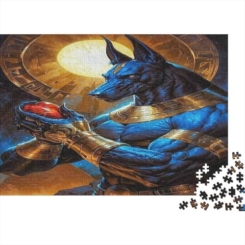 Egyptian Jackal God 1000 Teile Puzzle Papier Puzzle für Erwachsene Mythology Art Style Familienspiel Puzzle Deko Geschenk 52x38cm/1000pcs