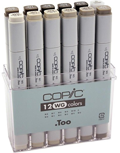 COPIC Profi Marker, 12er Grau Set ´WG´, warme Grautöne