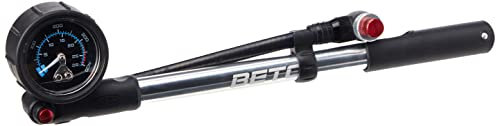 Beto Bomba de Ciclismo para Bicicleta con manómetro y válvula de Purga, 400 psi/28 Bar, para Amortiguador de suspensión, Manguera giratoria, Mango en T sin pellizcos, una Bomba incluida
