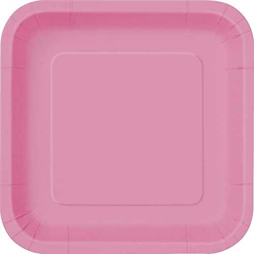 Hot Pink Square Paper Dessert Plates (17cm) 16 Count - Elegant & Sturdy Party Tableware for Appetizers, Cakes and More