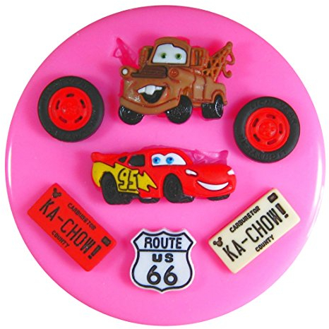 Moules en silicone Fairie Blessings pour décorer des gâteaux ou des cupcakes, pour confectionner un glaçage en pâte à sucre, motif Lightning McQueen du film Cars