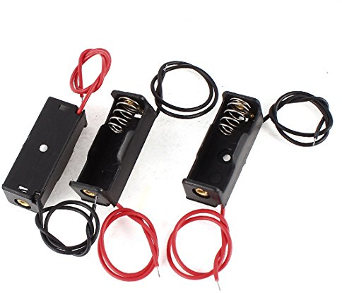 sourcing map 3 Pcs Rechange Double Câbles 1 x 23A 12V Batterie Boîtier Support Noir