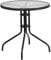 Flash Furniture 28RD Mesa de Cristal con Borde, Parte Superior Transparente/ratán Negro, Redonda de 28 Pulgadas