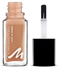 Manhattan Last & Shine Nagellack, Hellbrauner, glänzender Nude Nail Polish für 10 Tage idealen Halt, Farbe Nude Lux 465, 1 x 10ml