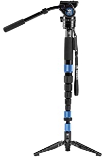Sirui P-324SR Monopiede con supporto Spider Inclinazione di 20 ° Rotazione di 360 ° Alluminio Altezza 160 cm Peso 1,4 kg Carico massimo 8 kg Nero