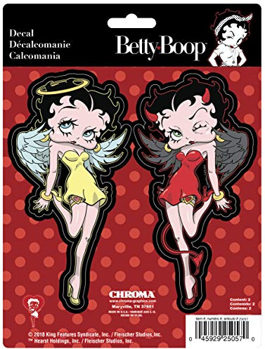 Chroma Graphics 025057 Betty Boop Devil/Angel Stick Onz Aufkleber, 1 Stück, rot/gelb, 15,2 x 20,3 cm