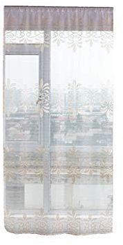 Xmiral T黵vorhang Gardine Stickerei T黮l Durchscheinend Einfarbig scheibengardine mit Stangenloch 100x200cm(N)