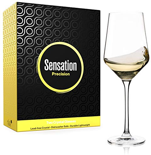 Season STORY Weißweingläser, Set mit 2 - 400 ml, moderne Weingläser, Crystal Copas de Vino, Restaurantgläser, Stielgläser, Trinksauvignon Blanc, Chardonnay Weinglas für Weiß- und Rotwein