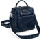 UTO Mini Rucksack Damen Mode Kunstleder Handtasche Retro-Stil Nieten konvertibeler Tagesrucksack Mädchen Umhängetasche Frauen Blau