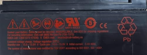 CSB Battery - Batterie Plomb 12V 15Ah CSB EVH12150 - EVH12150