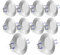 linovum WEEVO IP44 LED Einbauleuchten 10er Set extra flach - 5W warmweiß - 230V Deckenspot Bad Außenbereich silber gebürstet