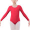 Langärmeliger Gymnastikanzug für Mädchen, glänzend, für Schule, Sport, Tanz, Turnanzug, glitzernd, athletischer Tanz-Body, Kleinkinder, Gymnastikanzug, Ballett, rot, 11-12 Years