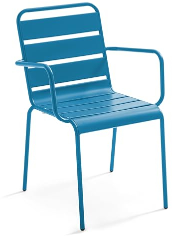 Oviala Palavas Gartensessel aus Metall, Pacific Blau