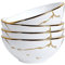 fanquare Lot de 4 Bols en Porcelaine Marbrée, 280 ml Bols à Soupe pour Pâtes, Petite Salade, Ragoûts, Riz, Petit