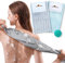 myHomeBody Extra Langer Peeling-Waschlappen, Peeling-Körperpeeling, Peeling-Handtuch, Japanischer Waschlappen, 3D-Textur Silver Grey and Arctic Blue Chevron, 2er-Set mit Bonus-Gesichtsbürste