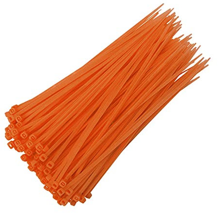 100 Stück Kabelbinder 100mm Kabelbinderhalter UV Beständig Hitzebeständig Kabelbinder-Set für Bündelgut/Kabelverbinder (Orange)