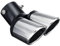63mm Auspuffblende Doppelrohr, Universal Auspuffblende Gebogen Endrohr Chrom Auspuff Edelstahl Auspuffspitzen Auto Doppelendrohr Auspuffblende Endrohrblenden Doppelausgang Ovalmund Auspuffrohr