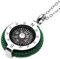Collana con bussola ciondolo in acciaio (verde)
