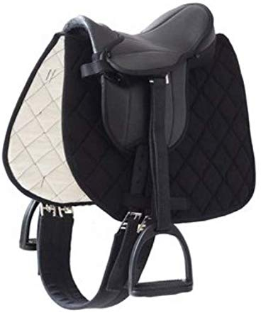 Sweety Toys 13647 Sattel mit Steigbügeln - geeignet für Stehpferde 105cm (schwarz)