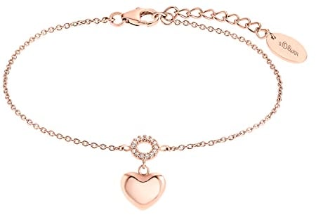 s.Oliver Armband 925 Sterling Silber/Edelstahl für Damen, Armschmuck, Herz, Kommt in Schmuck Geschenk Box