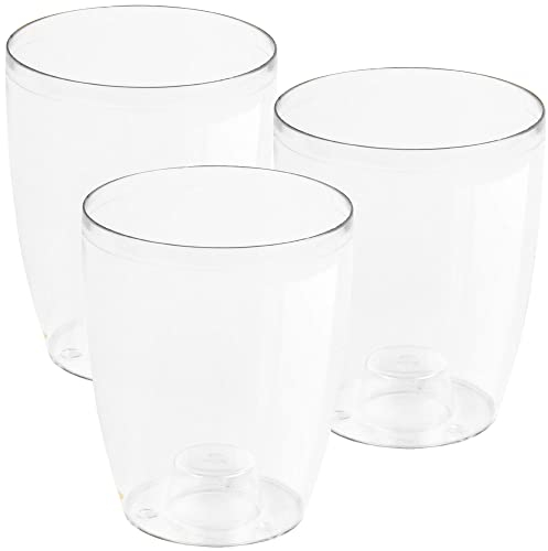 3x Macetero orquídea de plastico Coubi Orchid en color blanco transparente 13,2 (largo) x 13,2 (ancho) x 16 (altura) cm