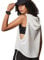 Damen Fitness Ärmellos Gittergewebe Kapuzenpullover Sport Running T-Shirts Trainieren Oberteile Weiß L