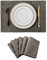 Home Brilliant Grey Table Mats 6 Pcs, Rectangle Large Placemats Non Slip Heat Insulation, Linen Place Mats for Kitchen Decor, 33 x 48 cm(13x19 Inch), Dark Grey