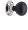 Infinity Decor Pure Ebony Wood & Rosewood Door Knobs/Wooden Bun Victorian Mortice Rim Knob/Solid Brass Rose Plate Polished Nickel Finish (Ebony Bun)