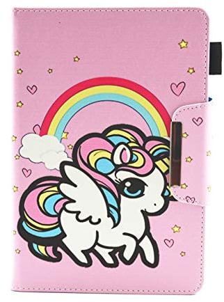 Xkladz Universal Case for All 9-11 inch Tablet, Protective Cover Stand Folio Case for Samsung Tab 9.6/10.1/10.5, iPad 9.7-11, Lenovo Dragon Touch 10, Fire HD 10, Huawei 10.1-10.8 - Rainbow Unicorn