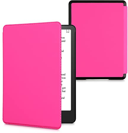 kwmobile Klapphülle kompatibel mit Amazon Kindle Paperwhite 11. Generation 2021 Hülle - Flipcase für Kindle Paperwhite Hülle aus Kunstleder mit Handschlaufe - Neon Pink