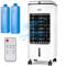 Portable Evaporative Air Cooler, 4L Air Cooler with Remote Control Cooling Fan AC Unit with 3 Speed Settings and 2 Ice Boxes, 7.5 Hour Timer, 360 ° Wheels for Home,Office