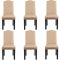 Yaheetech Esszimmerstühle 6er Set Küchenstuhl mit Hoher Rückenlehne Moderne Stühle für Küche und Esszimmer, Beine aus Massivholz, gepolsterte Sitzfläche aus Leinen bis 136 kg Belastbar, Khaki