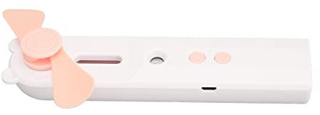 Ventilador Portátil de Pulverización de Agua, Ventilador de Nebulización de Mano Hidratante de 2 Velocidades Silencioso para Viajes para Oficina (Rosa)